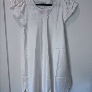 Henri Pierre White Pink Nightgown Embroidery S 60s 70s